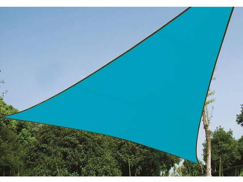 Żagiel przeciwsłoneczny ogrodowy trójkątny - zacieniacz - 5 x 5 x 5m - kolor niebieski