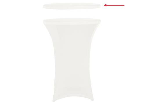 Nakładka na blat do stołu koktajlowego 80 x 110 streczowa - kolor biały 