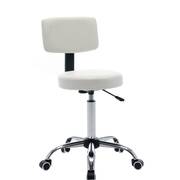 Krzesło robocze siedzisko na kółkach z oparciem - białe