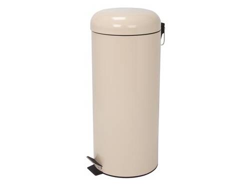 Pojemnik na odpady kosz śmietnik z pedałem - 30l - kremowy - 29 x 69.5cm