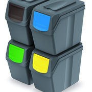 Pojemniki do segregacji śmieci - zestaw SORTIBOX 4 x 25l - antracyt