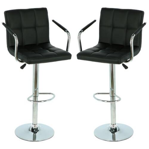 Obrotowe krzesło barowe z oparciem - kolor czarny