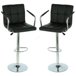 Obrotowe krzesło barowe z oparciem - kolor czarny