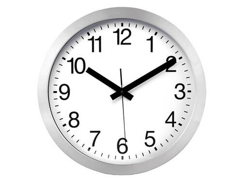 Zegar ścienny z DCF 30cm - szczotkowane aluminium
