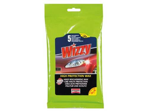 Zestaw chusteczek z mikrofibry pokrytych woskiem do pielęgnacji karoserii - Wizzy Wax Wipes - 5szt.