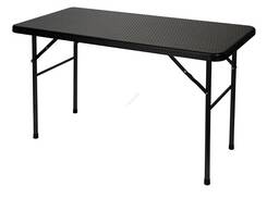 Składany stół z ratanowym wzorem Rattan - 120 x 60 x 74cm