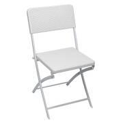 Składane krzesło z ratanowym wzorem - Rattan - białe
