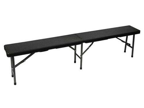 Ławka składana z ratanowym wzorem - Rattan - 180 x 25 x 43cm