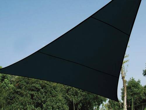 Żagiel przeciwsłoneczny trójkątny - zacieniacz ogrodowy - przepuszczalny - 5 x 5 x 5m - grafitowy