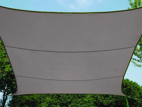 Żagiel przeciwsłoneczny ogrodowy prostokątny - zacieniacz - 4 x 3m - szary-brąz