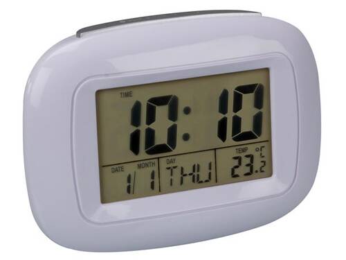 Zegar z funkcją budzika, minutnika , kalendarza i termometru