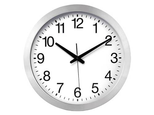 Zegar ścienny 40cm z DCF - szczotkowane aluminium