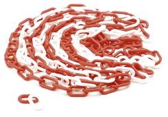 Łańcuch plastikowy biało-czerwony - 1mb.
